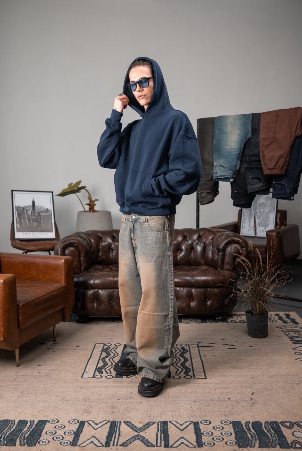 BUZO BOXY FIT AZUL