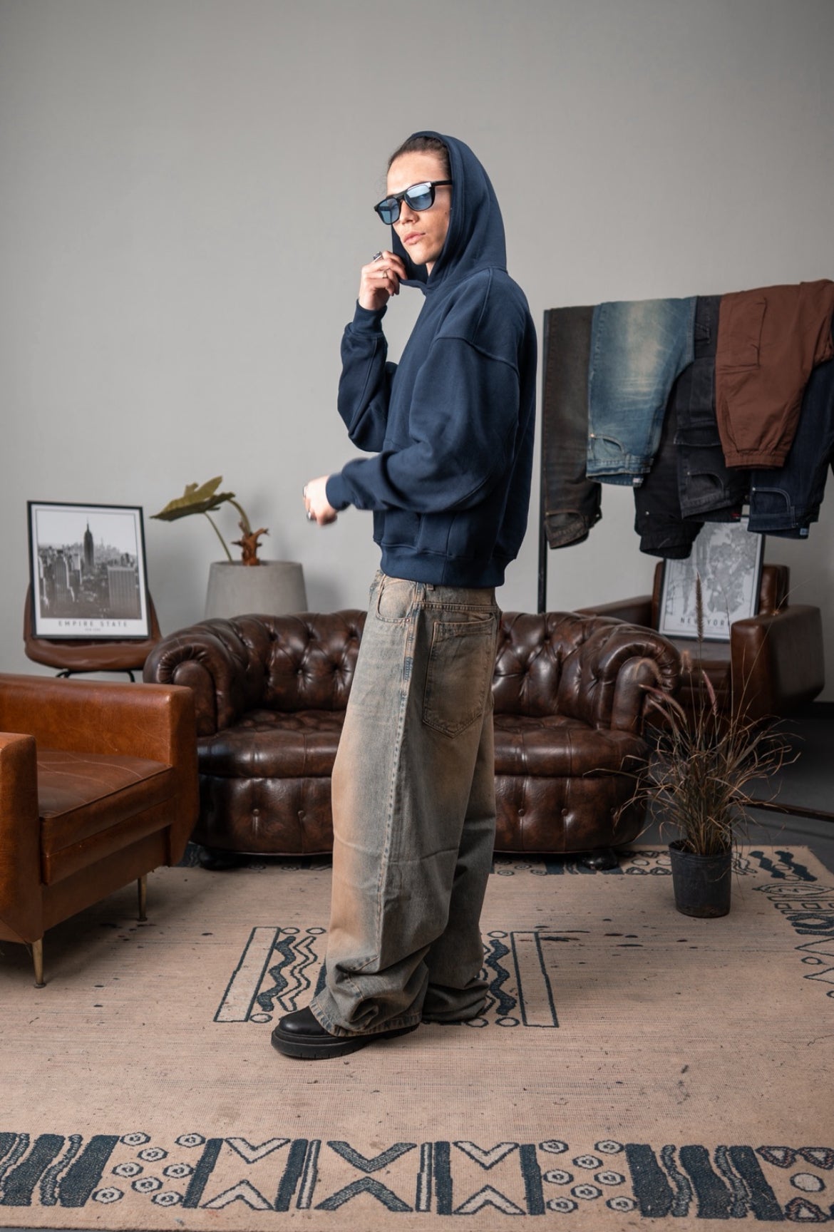 BUZO BOXY FIT AZUL